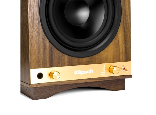 Klipsch SIXES, aktiv høyttaler, Walnut Aktive høyt, Bluetooth, RIAA, Walnut,par 