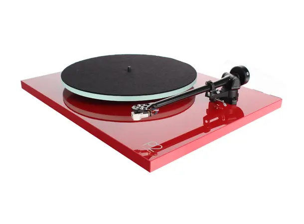 Rega Planar 2 platespiller, Carbon, rød Glasstallerken, RB220 arm, High Gloss 